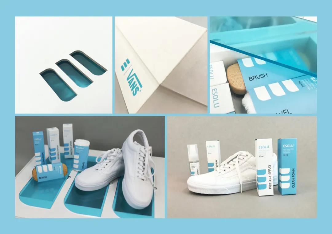 Esolu sneaker care promotional kit design